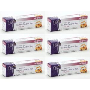 Nicole Home Collection Zip Seal Portion Control Bags  Snack Size  6 Packs 240 Bags Total