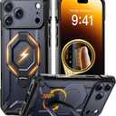 TONGATE for iPhone 17 Pro Case with 360° Spin Magnetic Stand, [Compatible with MagSafe][Military-Grade Protection] with Screen Protector & Camera Control Cover for iPhone 17 Pro, Black