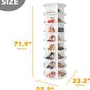 SpaceAid 8 Tier Rotating Shoe Rack Tower, Spinning Shoe Display Lazy Susan, Revolving 360 Shoe Rack Storage Round Carousel, Vertical Handbag Rotate Shoes Closet Organization (8-Tier White)