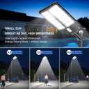 Solar Street Light 9000W, 7000K Solar Lights Outdoor, Motion Sensor Flood Lights with Remote Control, Dusk to Dawn IP66 Waterproof Outside Security Light for Parking Lot, Yard, Garage, 2 Pack