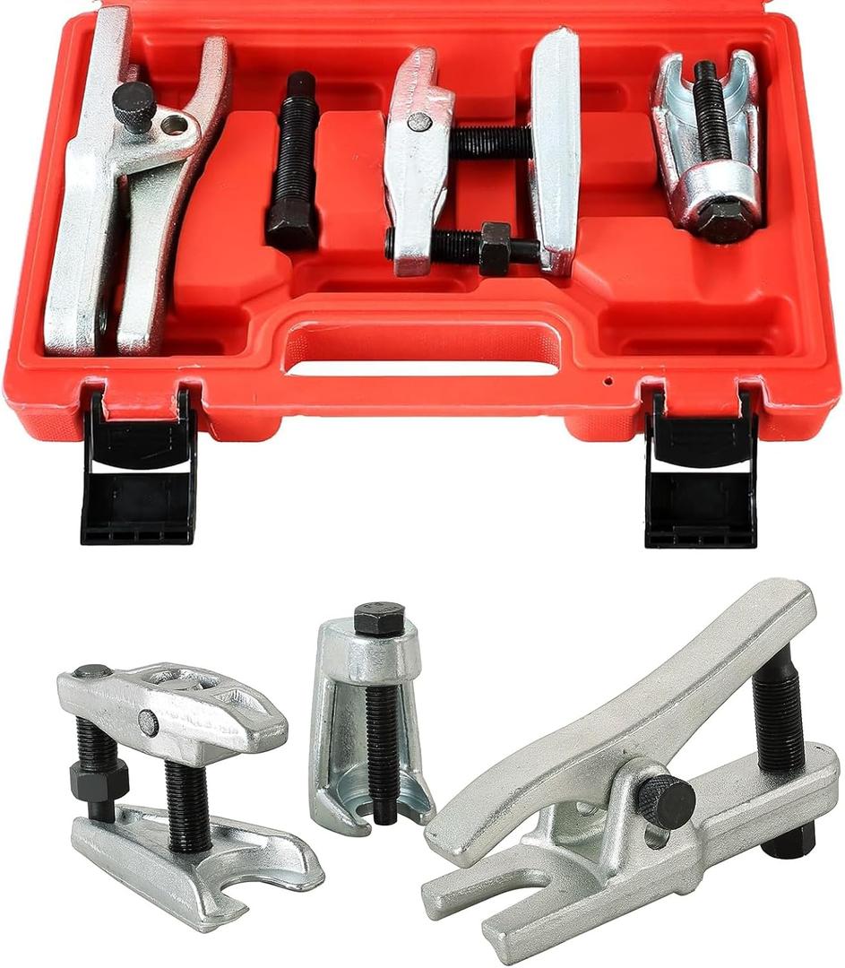 NYXOVA 3PCS Universal Ball Joint Separator, Tie Rod End Tool Pitarm Arm Puller for Front End Service, Heavy Duty Ball Joint Puller Removal Tool, Ball Joint Removal Tool Kit with Case