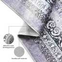 Area Rug 5x7 Washable Rug, Large Soft Rugs with Non-Slip Backing and Soft Low Pile, Vintage Gray Rug for Living Room and Bedroom