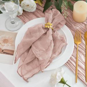 50 Pack Cheesecloth Napkins 20"x20" Dusty Pink Boho Gauze Cheese Cloth Napkins Bulk Rustic Dinner Table Decor for Wedding Bridal Baby Shower Party