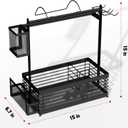 Grill Caddy for Outdoor Grill, BBQ Caddy with Camping Paper Towel Holder and Plate Holder, Picnic Utensil Condiment Kitchen Organizer for Camper, RV Patio Tailgate Essentials, Grilling Gifts for Men
