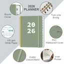 2026 Planner - Planner 2026 from January 2026 to December 2026 with 12 Monthly Tabs, Flexible Cover, Inner Pocket, 8.5" x 11", Green-A