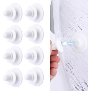 Magnetic Shower Curtain Clips, Self Adhesive Splash Guard Clips, Keep Curtain Liner Closed to Wall, Stop Liner from Billowing, Prevent Water Off Floor, White, Pack of 8