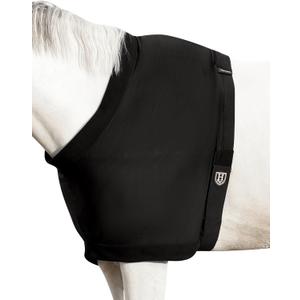 Harrison Howard Horse Care Blankets Shoulder Guard Anti-Rub Shoulder Protector for Horses, Lightweight Stretch Nylon Shoulder Cover with Fleece Padding, Prevents Blanket Rubbing, Black, M