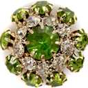 10 pcs Fancy Green Mix Color Rhinestones Sewing Metal Shank Buttons for Coats -22mm -8/9"