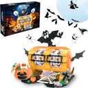 Halloween Pumpkin Advent Calendar Building Sets, Compatible with Lego Halloween Toys Decor, with Ghost and Pumpkin Phone Holder, Festival Gift Idea for Adult, Kids, Boys and Girls(480 pcs)