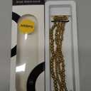 AIRSPO Gold Beaded Bracelets Compatible for Apple Watch Band  Women, Fashion Handmade Dressy iPhone Watch Bands Elastic Strap for iWatch Series SE 8 7 6 5 4 3 2 1 (Gold Bead, 42mm/ 44mm/ 45mm-S(5.3"-6.2"))