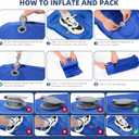 GLMNES Sleeping Pad, Ultralight Thicken Inflatable Sleeping Pad for Camping, Built-in Pump, Great for Camping, Hiking, Carry Bag, Repair Kit, Compact & Lightweight Air Mattress(Blue)