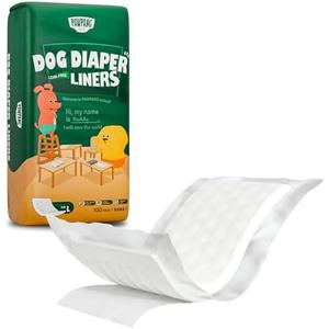 PAWPANG Disposable Dog Diaper Liners Booster Pads for Male & Female Dogs, 100ct, 4 Sizes Options, Doggie Diaper Inserts fit Most Types of Dog Diapers - Pet Belly Bands & Male Wraps (Large (100 ct))
