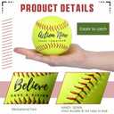 Soulchen 24 Pack Sports Softball Motivational Fastpitch Softball Practice Official Size and Weight Balls Leather Covered Training Ball for Youth Beginner Players Games Practice