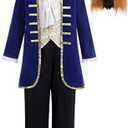 IBAKOM Prince Charming Costume Boys Beast Colonial Halloween Cosplay Outfits Medieval Royal King Knight Dress Up M