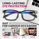 AMBEYE TR90 Blue Light Glasses - Bluelight Blocker Anti Eyestrain UV Protection Rectangle Frame & Clear Lens for Men Women (Black)