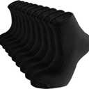 ACCFOD Womens Ankle Socks Thin Cotton Gym Athletic Mini Crew Socks 5 Pairs (9-11, Black)