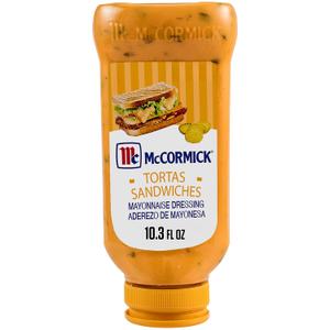 2 x McCormick Mayonnaise Dressing, Tortas Sandwiches, Perfect for Giving Your Favorite Deli Sandwiches a Flavor Boost, A Thick, Creamy Sandwich Spread That Adds a Hint of Lime and Sweet Pickle Flavor, 10.3 fl oz (EXP 11/21/26)