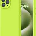 LOVE 3000 Designed for iPhone 15 Pro Max Case, Premium Silicone with [Soft Anti-Scratch Microfiber Lining] Shockproof Protective Phone Case for Men Women Girls 6.7", Fluorescent Green