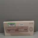 Wireless Keyboard and Mouse Combo, Ergonomic Full Size Typewriter Retro Round Keycaps Keyboard, Compatible with Windows, PC, Perfer for Home and Office Keyboards (Lovely Brown)