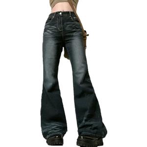 HOXIJIA Women Low Rised Wide Leg Denim Pants Y2k Solid Baggy Flared Hem Jeans Stretch Bell Bottom Trousers (Small, Black) HOXIJIA Women Low Rised Wide Leg Denim Pants Y2k Solid Baggy Flared Hem Jeans Stretch Bell Bottom Trousers (Small, Black)
