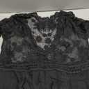 Eomenie Women's Contrast Lace Bathing Suit Cover Up V-Neck Swimsuit Coverups Loose Swimwear Beach Dress Beachwear