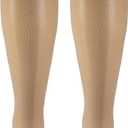 Truform Sheer Compression Stockings, 15-20 mmHg, Women's Knee High Length, 20 Denier, Nude, X-Large
