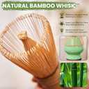Matcha Whisk Set, Lotus Cyan Ceramic Matcha Set Includes Matcha Bowl, Matcha Whisk (Chasen) and Holder, Sifter, Bamboo Scoop & Spoon - 6 Pcs Matcha Kit for Matcha Lovers