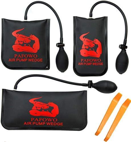 Improved 2 Piece Commercial Grade Air Wedge Bag Pump Professional Leveling Kit & Alignment Tool Inflatable Shim Bag. 2 Sizes(Small, Large) for a Variety of Jobs. 300 LB Rating
