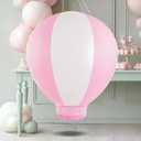 3FT Hot Air Balloon Decorations with Air Pump, Hanging Balloon for Girls Boys Baby, for Birthday Wedding Exhibitions, Pink