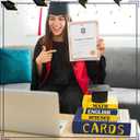 Tinlade 6 Pcs End of Year Graduation Tables Centerpieces Class of 2026 Graduation Card Box Holder Paper Book Stack Sign Table Toppers Congratulation for High School College Bachelor Party(Blue)