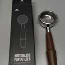 58mm Bottomless Portafilter for Gaggia Classic Pro, Evo, E24 Espresso Machines With Upgraded Walnut Handle and 18-21 Gram Filter Basket