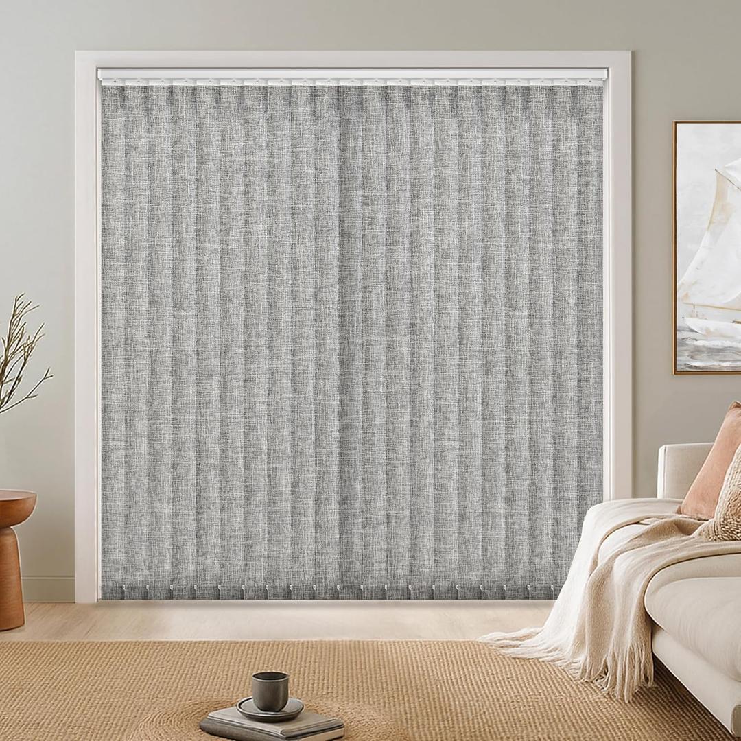 LazBlinds Light Filtering Vertical Blinds Replacement Slats Polyester Fabric for Sliding Glass Door, Patio & Windows, 82.5"x3.5", 20 Pack, Grey