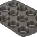 GoodCook Everyday Nonstick Steel Muffin Pan, 12 cup, Gray