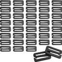 37PCS Inner Diameter 25mm 1in Black G Shaped Hook Plastic Hook Buckle Luggage Accessories POM Quick Release Webbing Adjustment Buckle for Backpacks Tents and Clothing