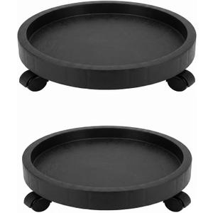 2 Pack of 14 Inch Heavy Duty Plant Caddy with Wheels,Rolling Plant Stand Pot Trolley,Wheeled Planter Saucer Tray,Potted Flower Mover Dolly with Casters Round Coaster for Indoor Outdoor