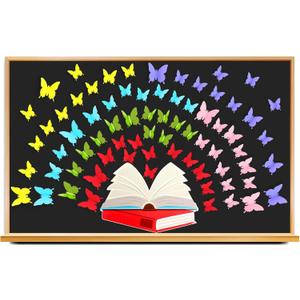 73 Pcs Butterfly Reading Bulletin Board Decorations Set Butterfly Classroom Decor Open Book Bulletin Board Cutouts for Classroom Back to School Party Wall Decor