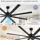 ZMISHIBO 84 Inch Ceiling Fans No Light, Large Industrial Ceiling Fan with 8 Aluminium Blades, Quiet DC Motor, 6 Speeds, Modern Ceiling Fan without Light for Garage/shop/living room,Black
