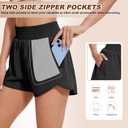 BALENNZ Women's Athletic Workout Shorts with Zipper Pockets Activewear Elastic Waist Gym Running Shorts (M)