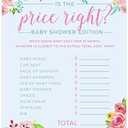 Andaz Press Pink Roses English Tea Party Tea Party Baby Shower Collection, is The Price Right Game Cards, 20-Pack, Games Activities and Decorations