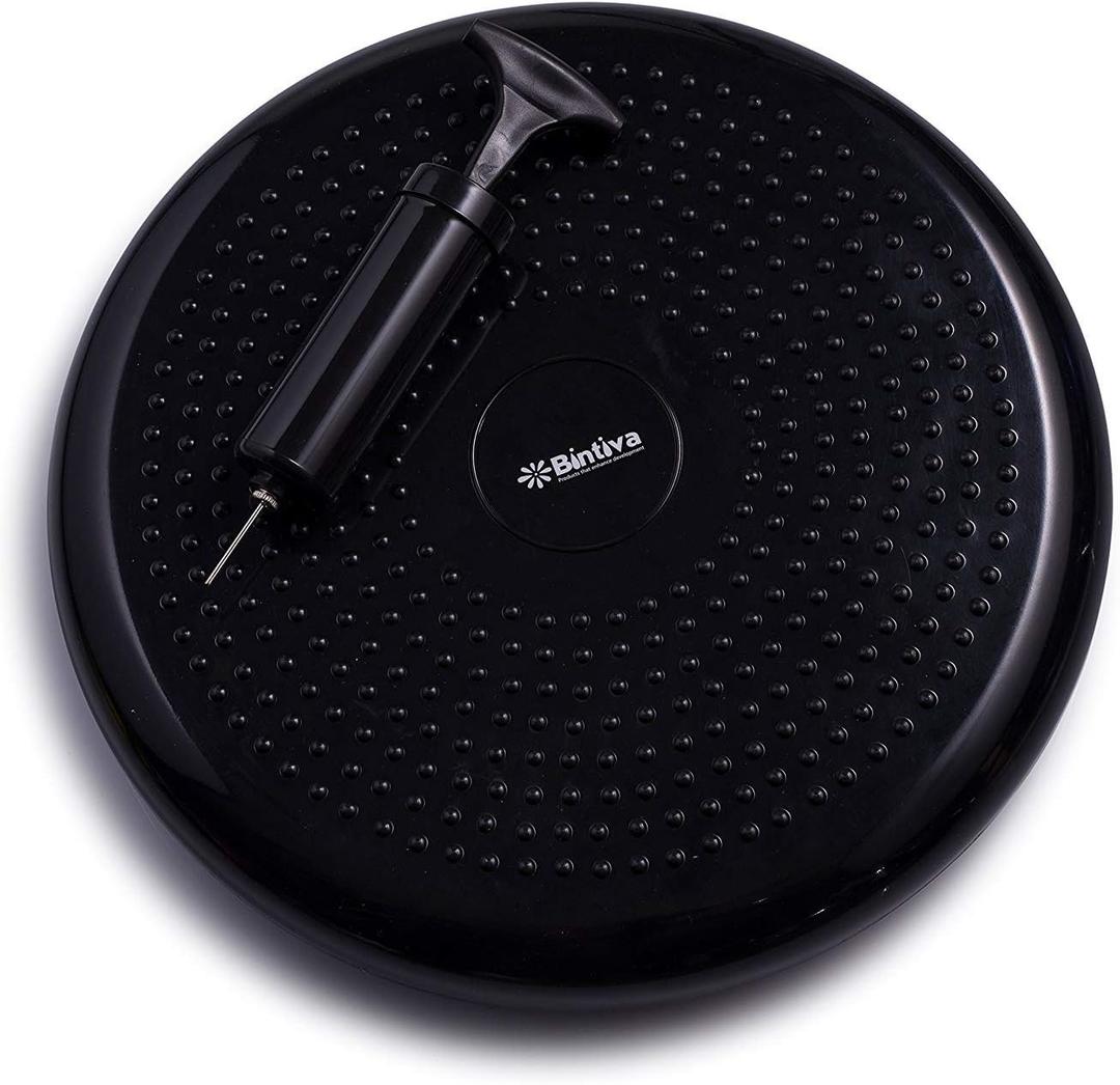 Wobble Cushion Balance Disc - Wobble Disc & Wiggle Seat, Balance Pads for Physical Therapy, Wobble Disk, Sensory Room Equipment - Wobble Seat (Black)