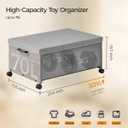 Under Bed Storage with Wheels,Under Bed Drawers Heavy Duty, 2 Packs, Wooden Under Bed Storage Containers Organizer, Metal Frame, Patented Design (Triple Size, Grey)