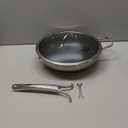 DOTCLAD Wok pan,Hybrid 12 inch Wok with Lid, PFOA Free Cookware,non stick Stainless Steel Woks & Stir-fry pans Nonstick, Dishwasher and Oven Safe, Works on Induction