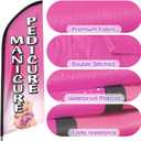 Manicure Pedicure Feather Flag Banner, 11Ft with Flag Pole and Ground Stake, Advertising Sign for Business