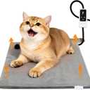 BECEMURU Cat Heating Pad, Waterproof Adjustable Temperature Heated Cat Bed 18x16 in, Chew-Resistant Cord Electric Warm Bed for Senior Pets, Soothing Pain Relief for Arthritis