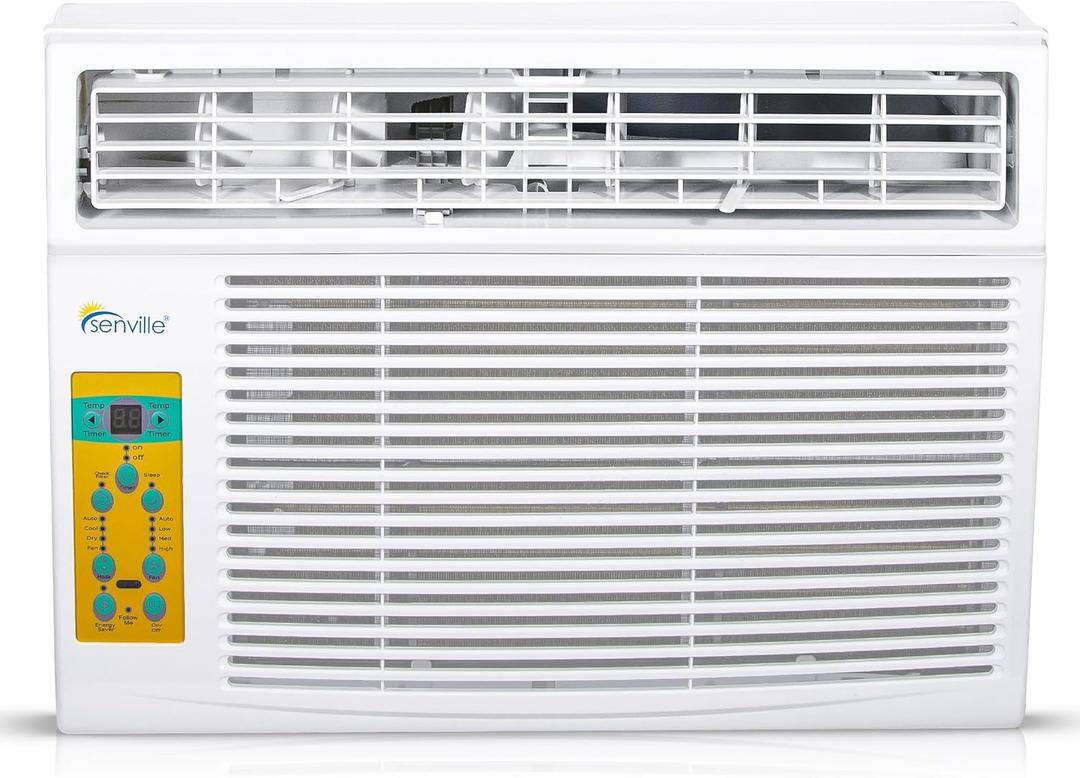 Senville 6000 BTU Window Air Conditioner, Cools Up to 250 Sq. Ft., Easy to Use, Washable Filter