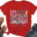 Teacher Shirt for Women-Weird Teacher Build Character Short Sleeve Teacher Appreciation Gift Tee Tops (Red, XL)