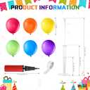 VioraWhite 8 Set Balloon Stands Kits, Sticks Holder with Base and Balloon for Table Centerpieces Party Decoration for Birthday Baby Shower Fiesta Carnival Wedding Graduation Party(Rainbow)