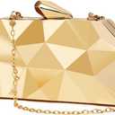 Gold Evening Bag,Geometric Evening Clutch,Metallic Gold Bags,Evening Bags for Wedding, Party&Formal Evening