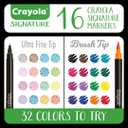 Crayola Brush & Detail Dual Tip Marker Set, 16 Markers, 32 Colors, Adult Coloring Markers, Gifts for Teens & Adults