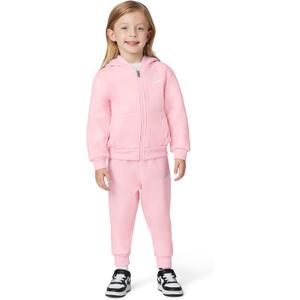 Nike Kids' Club Fleece Full-Zip Hoodie 2-Piece Set (3T, Medium Soft Pink)